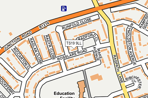 TS19 9LL map - OS OpenMap – Local (Ordnance Survey)