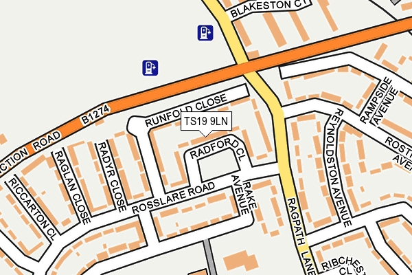 TS19 9LN map - OS OpenMap – Local (Ordnance Survey)