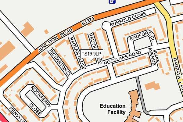 TS19 9LP map - OS OpenMap – Local (Ordnance Survey)