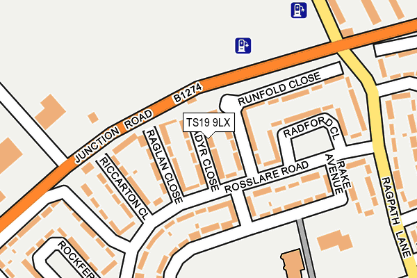TS19 9LX map - OS OpenMap – Local (Ordnance Survey)