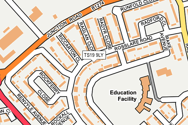 TS19 9LY map - OS OpenMap – Local (Ordnance Survey)