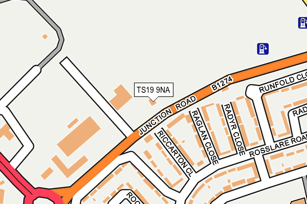 TS19 9NA map - OS OpenMap – Local (Ordnance Survey)