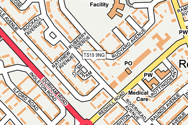 TS19 9NG map - OS OpenMap – Local (Ordnance Survey)