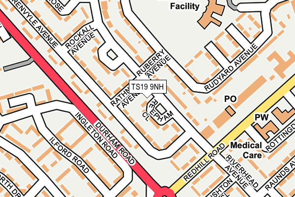 TS19 9NH map - OS OpenMap – Local (Ordnance Survey)