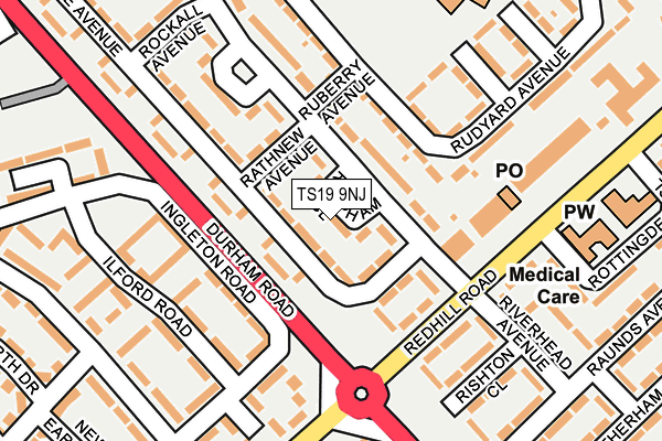 TS19 9NJ map - OS OpenMap – Local (Ordnance Survey)