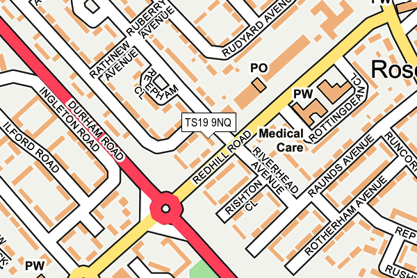 TS19 9NQ map - OS OpenMap – Local (Ordnance Survey)