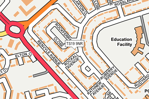 TS19 9NR map - OS OpenMap – Local (Ordnance Survey)