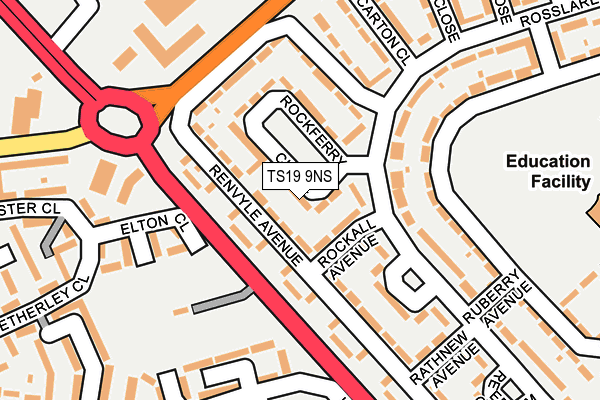 TS19 9NS map - OS OpenMap – Local (Ordnance Survey)