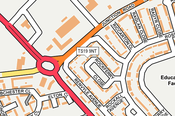 TS19 9NT map - OS OpenMap – Local (Ordnance Survey)