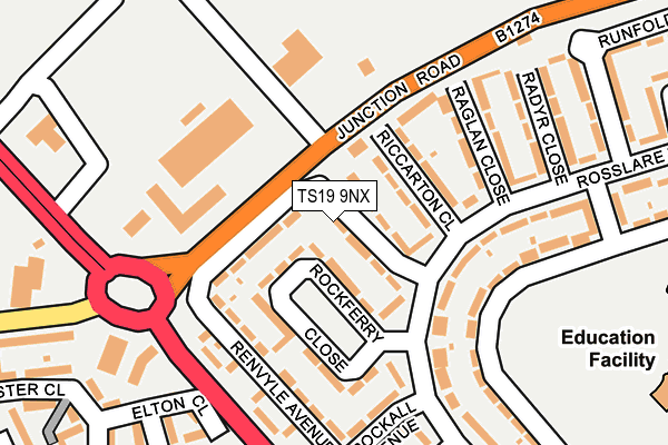 TS19 9NX map - OS OpenMap – Local (Ordnance Survey)