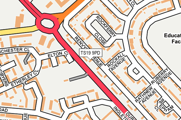 TS19 9PD map - OS OpenMap – Local (Ordnance Survey)