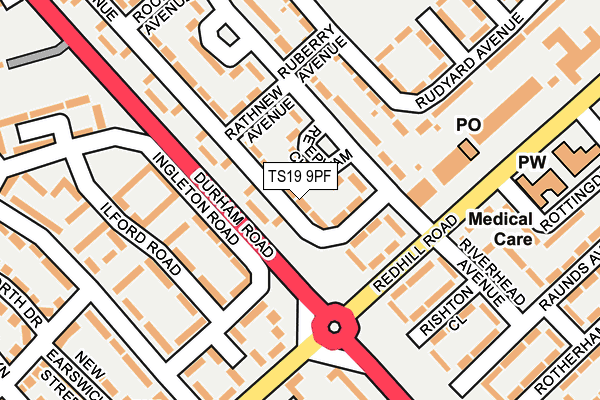 TS19 9PF map - OS OpenMap – Local (Ordnance Survey)