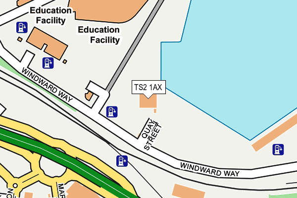 TS2 1AX map - OS OpenMap – Local (Ordnance Survey)