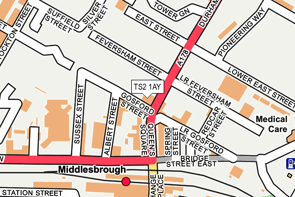 TS2 1AY map - OS OpenMap – Local (Ordnance Survey)