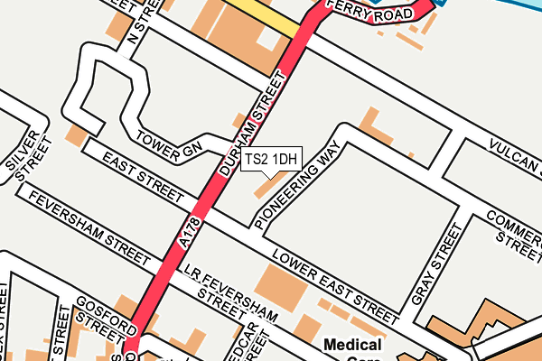 TS2 1DH map - OS OpenMap – Local (Ordnance Survey)