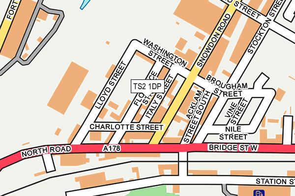 TS2 1DP map - OS OpenMap – Local (Ordnance Survey)