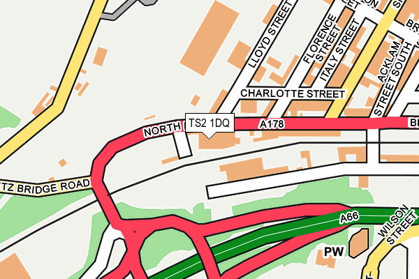 TS2 1DQ map - OS OpenMap – Local (Ordnance Survey)