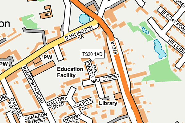 TS20 1AD map - OS OpenMap – Local (Ordnance Survey)