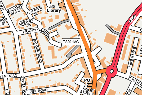TS20 1AG map - OS OpenMap – Local (Ordnance Survey)