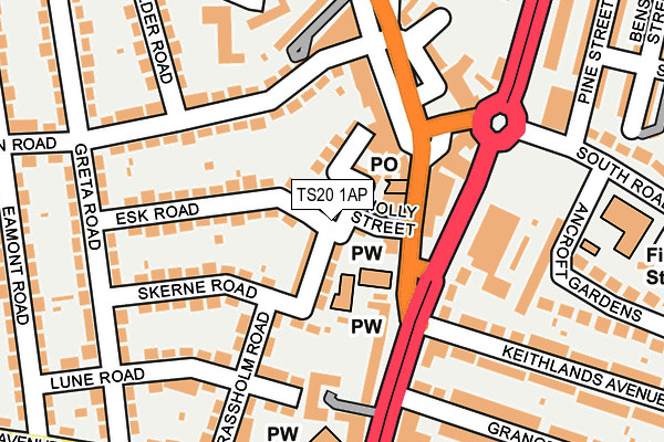 TS20 1AP map - OS OpenMap – Local (Ordnance Survey)