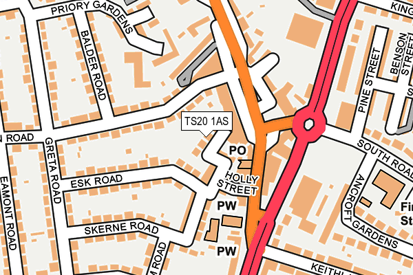 TS20 1AS map - OS OpenMap – Local (Ordnance Survey)