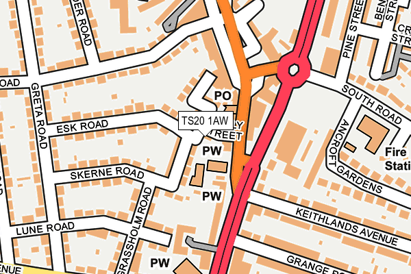 TS20 1AW map - OS OpenMap – Local (Ordnance Survey)