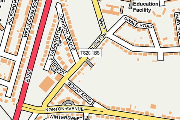 TS20 1BS map - OS OpenMap – Local (Ordnance Survey)