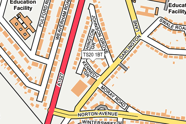 TS20 1BT map - OS OpenMap – Local (Ordnance Survey)