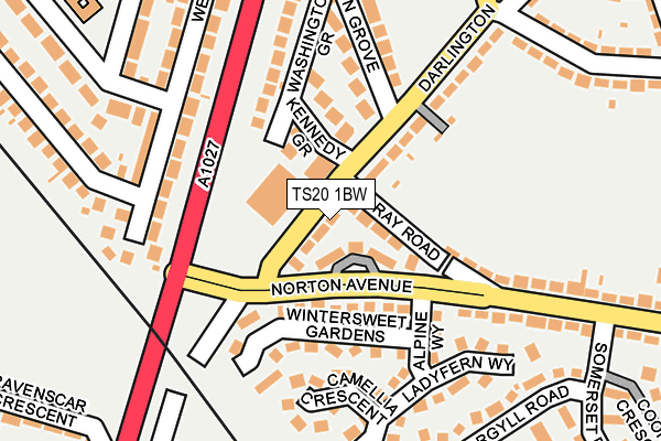 TS20 1BW map - OS OpenMap – Local (Ordnance Survey)