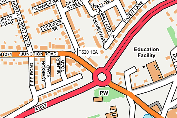 TS20 1EA map - OS OpenMap – Local (Ordnance Survey)