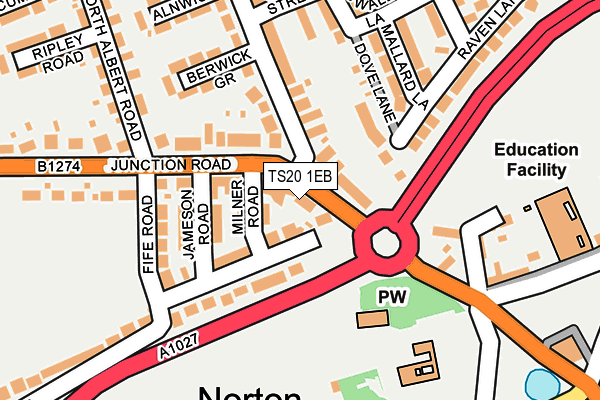 TS20 1EB map - OS OpenMap – Local (Ordnance Survey)