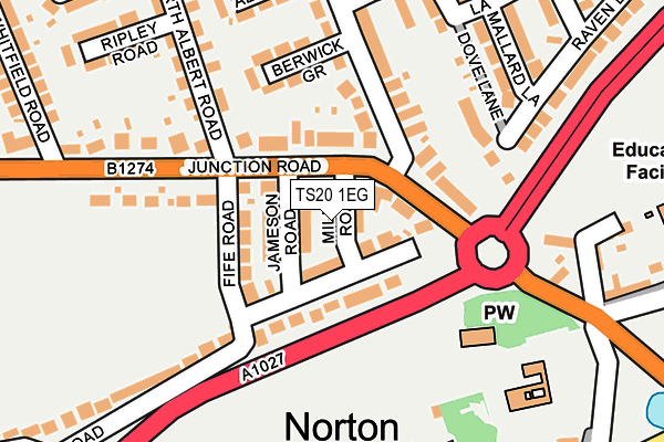 TS20 1EG map - OS OpenMap – Local (Ordnance Survey)