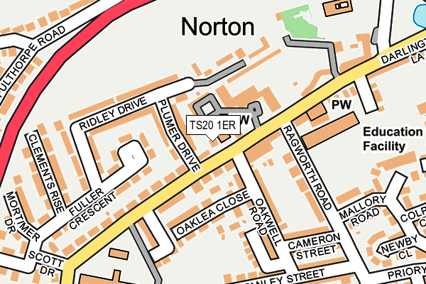 TS20 1ER map - OS OpenMap – Local (Ordnance Survey)