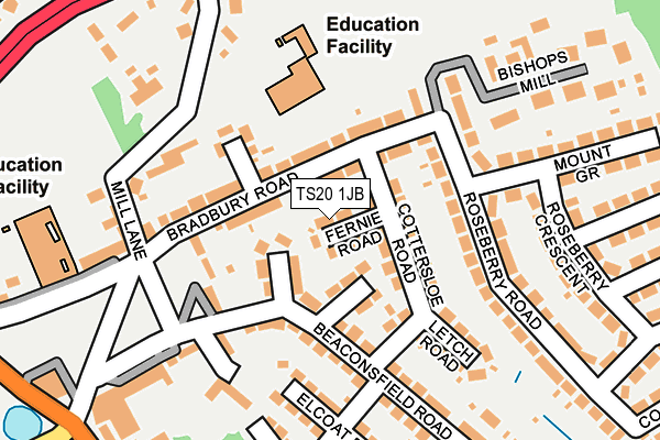 TS20 1JB map - OS OpenMap – Local (Ordnance Survey)