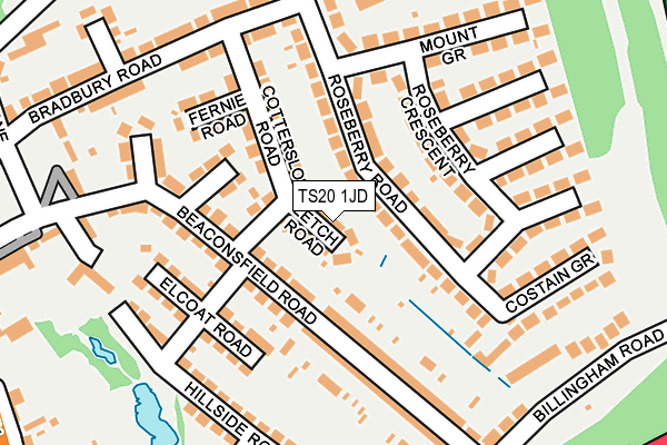TS20 1JD map - OS OpenMap – Local (Ordnance Survey)