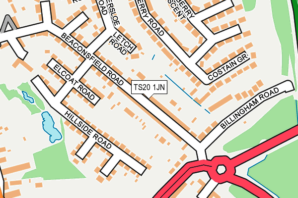 TS20 1JN map - OS OpenMap – Local (Ordnance Survey)
