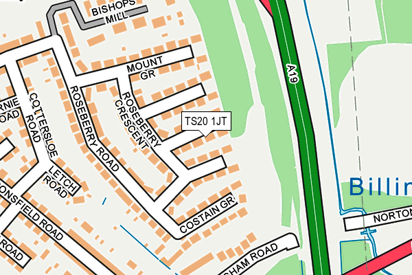 TS20 1JT map - OS OpenMap – Local (Ordnance Survey)