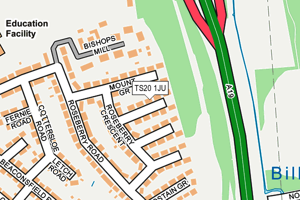 TS20 1JU map - OS OpenMap – Local (Ordnance Survey)