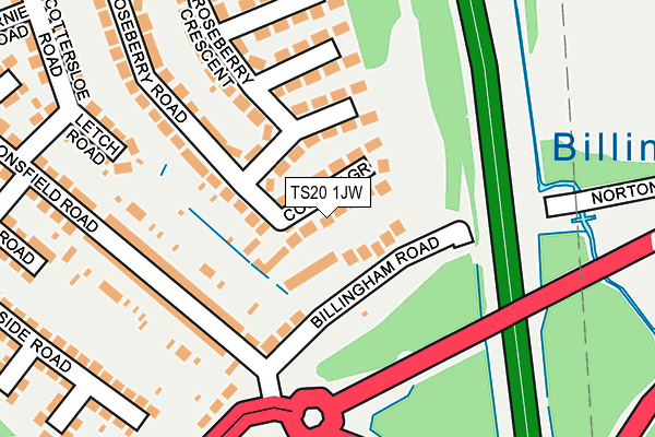 TS20 1JW map - OS OpenMap – Local (Ordnance Survey)