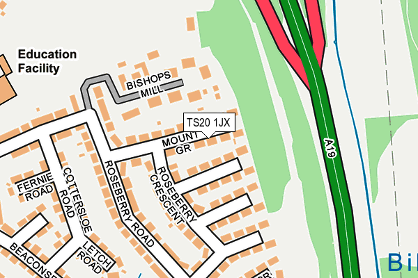 TS20 1JX map - OS OpenMap – Local (Ordnance Survey)