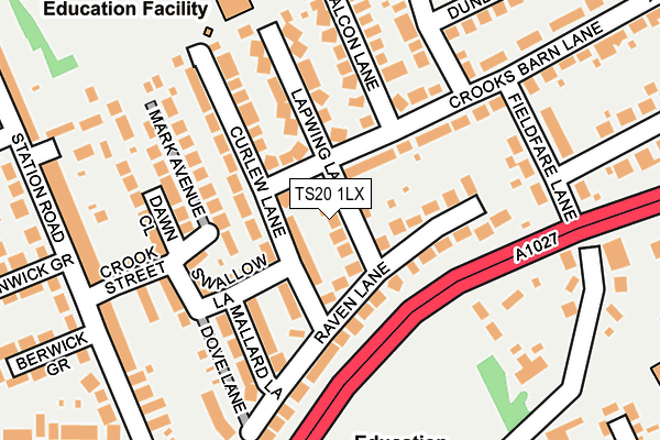 TS20 1LX map - OS OpenMap – Local (Ordnance Survey)