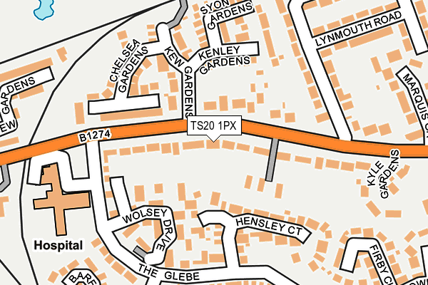 TS20 1PX map - OS OpenMap – Local (Ordnance Survey)