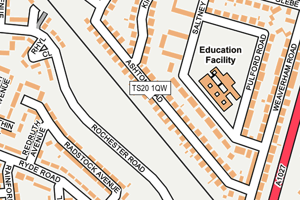 TS20 1QW map - OS OpenMap – Local (Ordnance Survey)