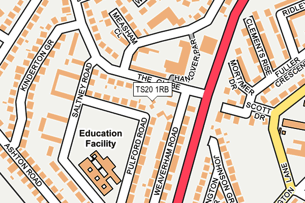 TS20 1RB map - OS OpenMap – Local (Ordnance Survey)