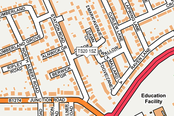 TS20 1SZ map - OS OpenMap – Local (Ordnance Survey)