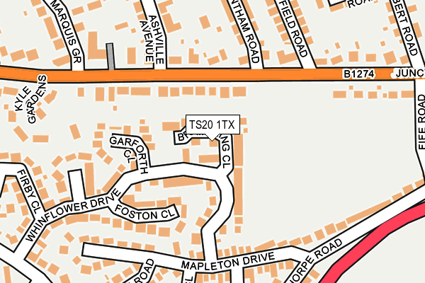 TS20 1TX map - OS OpenMap – Local (Ordnance Survey)