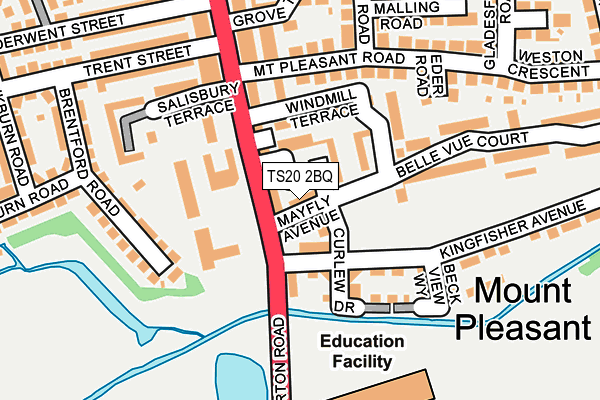 TS20 2BQ map - OS OpenMap – Local (Ordnance Survey)