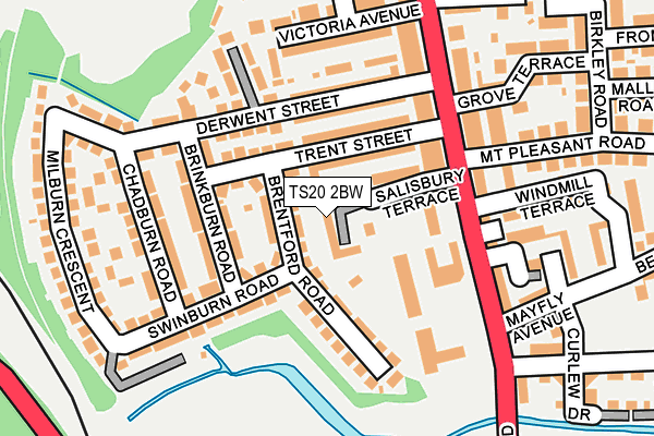 TS20 2BW map - OS OpenMap – Local (Ordnance Survey)