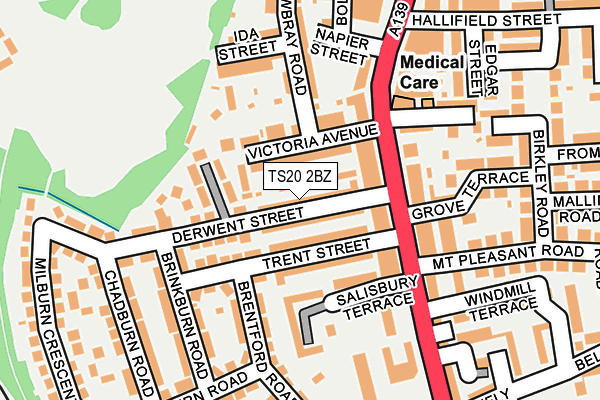 TS20 2BZ map - OS OpenMap – Local (Ordnance Survey)