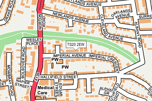 TS20 2EW map - OS OpenMap – Local (Ordnance Survey)
